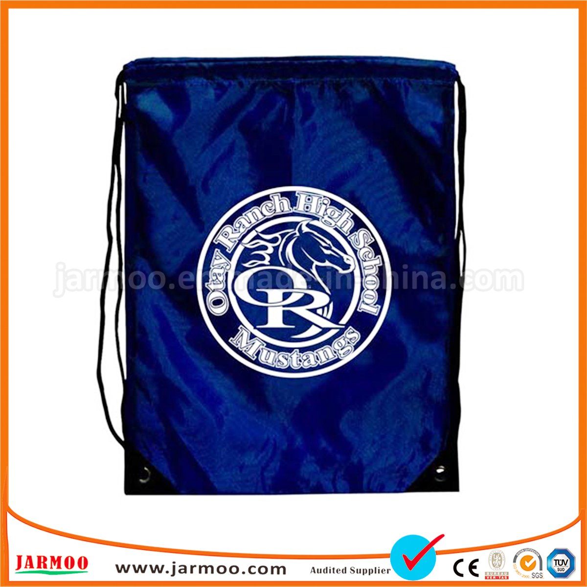 Customized 35X45cm Nylon Print Large Drawstring Bag