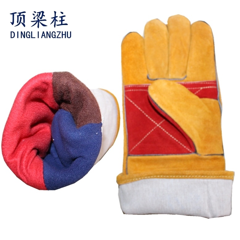 Golden Cow Split Leather Anti-Scratch Safety Protective Work Gloves Fireproof