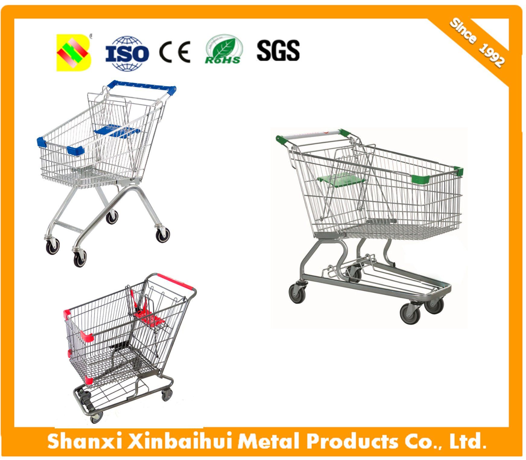 Hand Cart Shopping Handcart in Supermarket