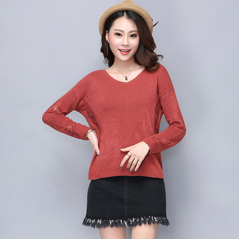 New Design Blank Pullover Style Women Knitting Patterns Sweater