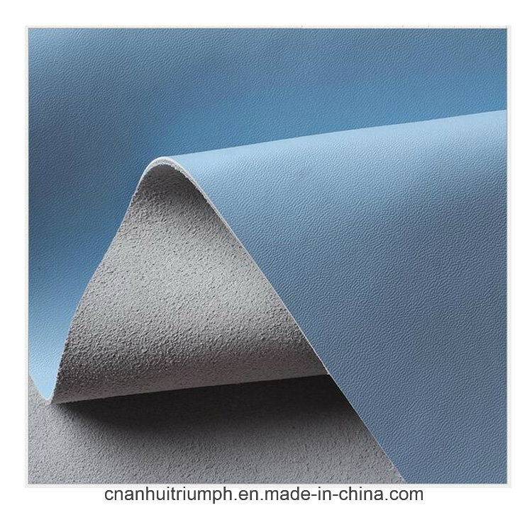 Artificial Nap Cloth Backing PU Leather for Sofa