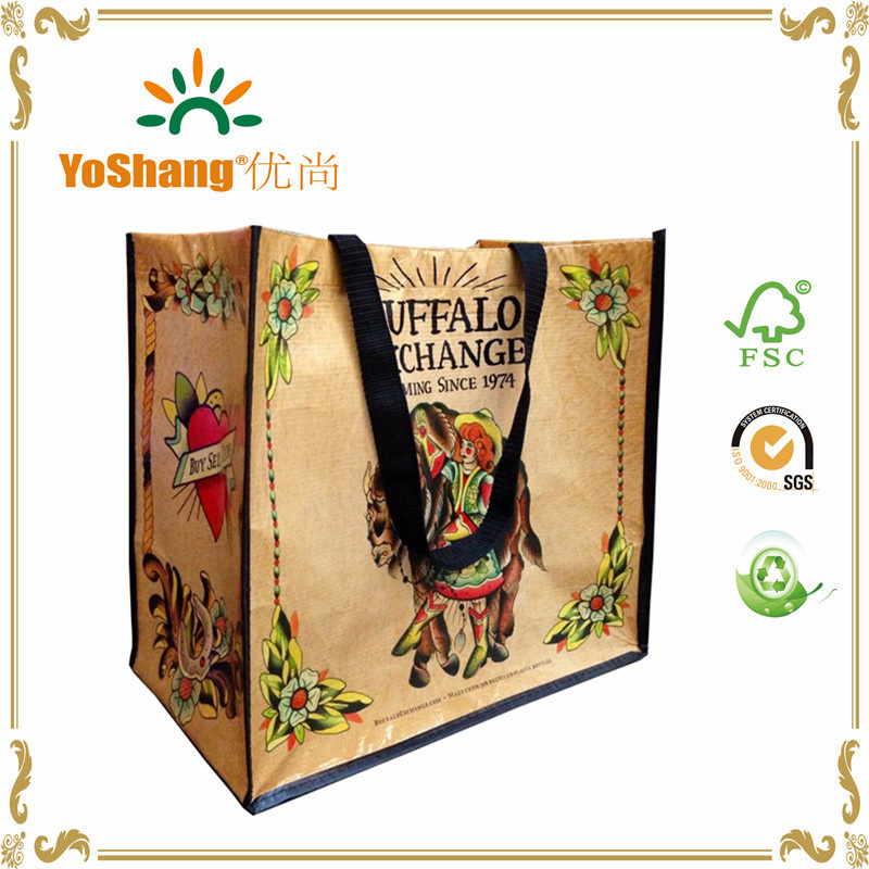 2016 Recycled Custom Printed Laminated RPET Shopping Bag