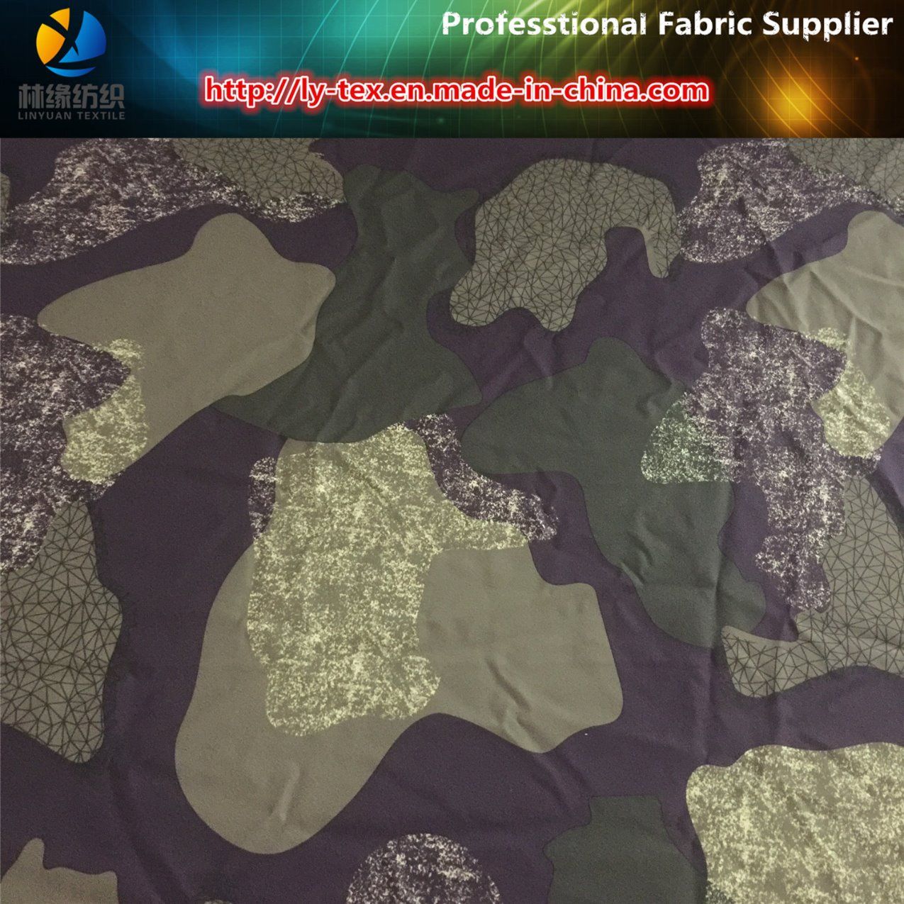 Jungle Printing Polyester Plain Woven Fabric for Shirt