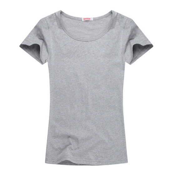 Customize Knitted 100%Cotton Waist Shaping Blank Tshirt for Women