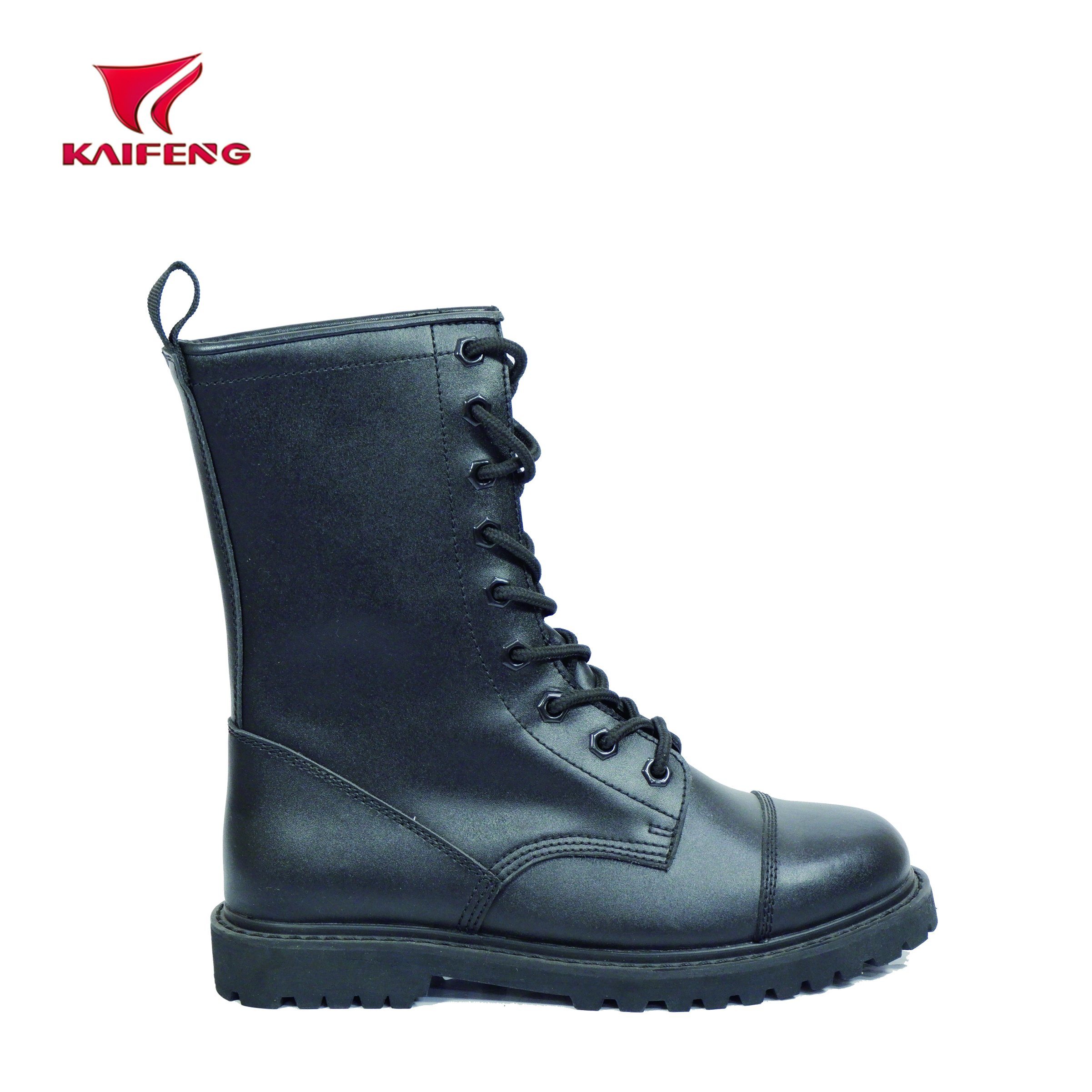 Full Grain Leather Military Boot with Point Toe