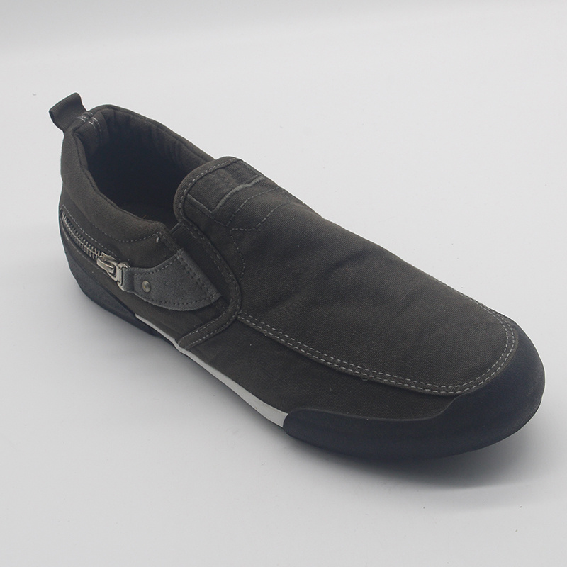 Durable Men Canvas Working Shoes with Vulcanized Outsole