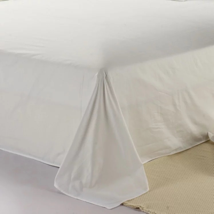 100% Natural Pure Cotton Solid Colour Fabric Bed Sheet
