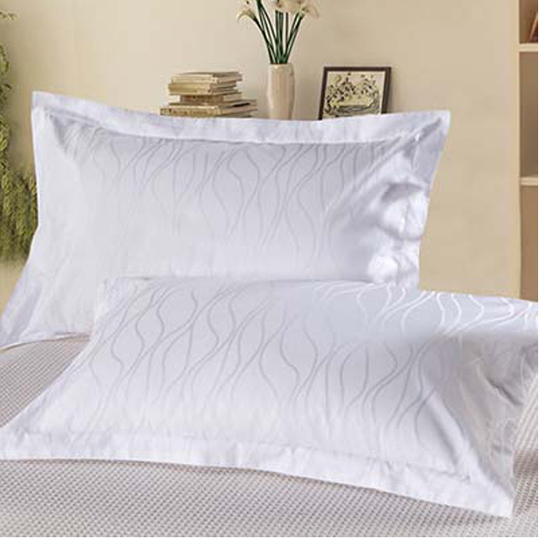 100% Cotton White Dobby Pillow Case for Hotel