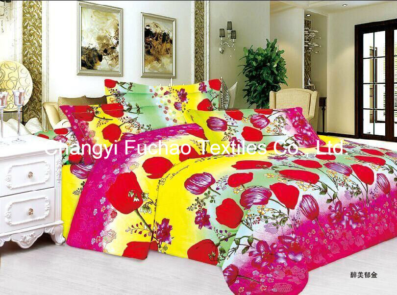 China Suppliers Poly Material Printed Bedding Set Manufacture Bed Sheet