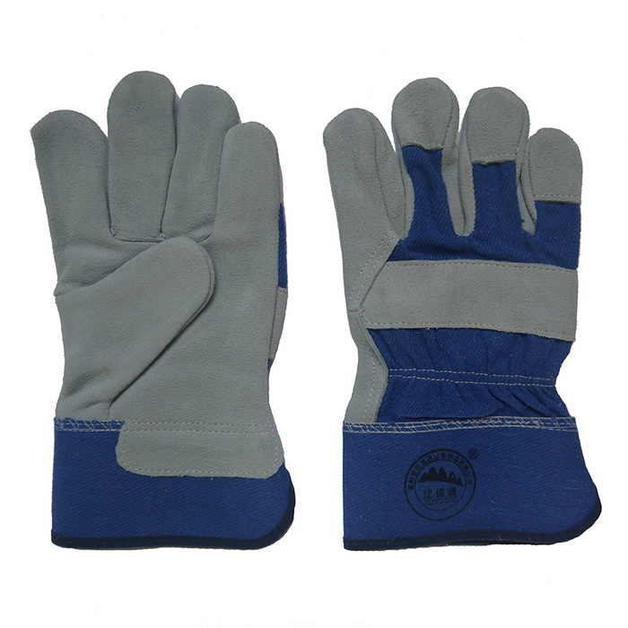Cow Split Leather Workding Gloves for Miners