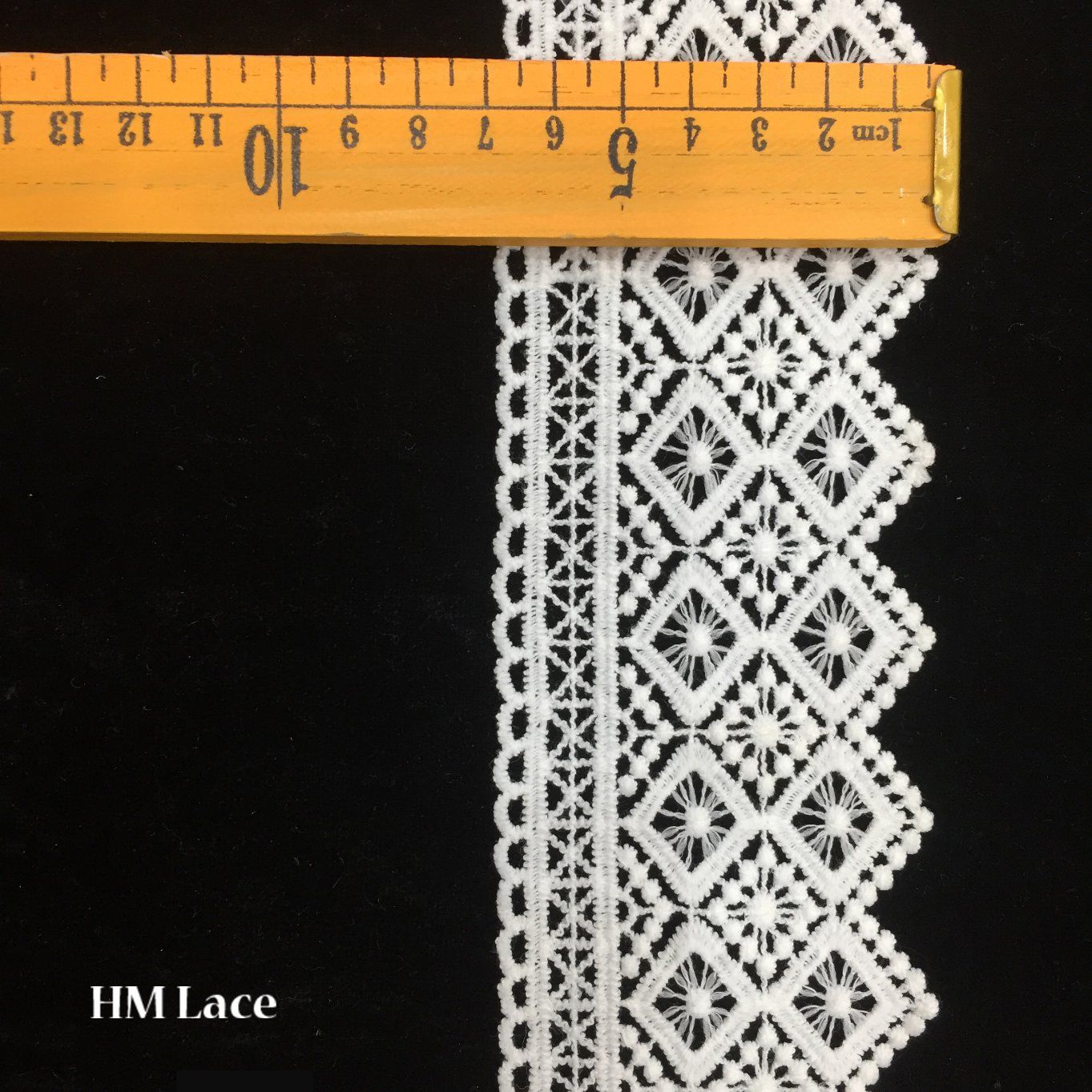 7cm White Edge Trim Lace Perfect Trim Lace for Weddings, Apparel, Crafts, Pillows Curtains with Mesh Square Hmw6318