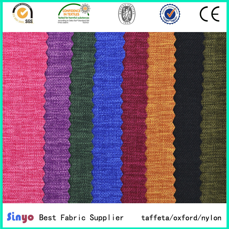 600d PU PVC Coated Cationic Polyester Fabric for Upholstery Furniture.