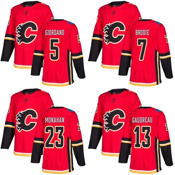 Calgary Flames Johnny Gaudreau Sean Monahan Mark Giordano Hockey Jerseys