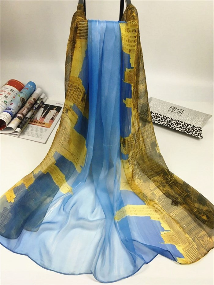 2017 New Style 100%Polyester Venice Degital Print Scarves
