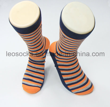 Simple Style Wholesale Striped Design Cotton Men's Crew Socks