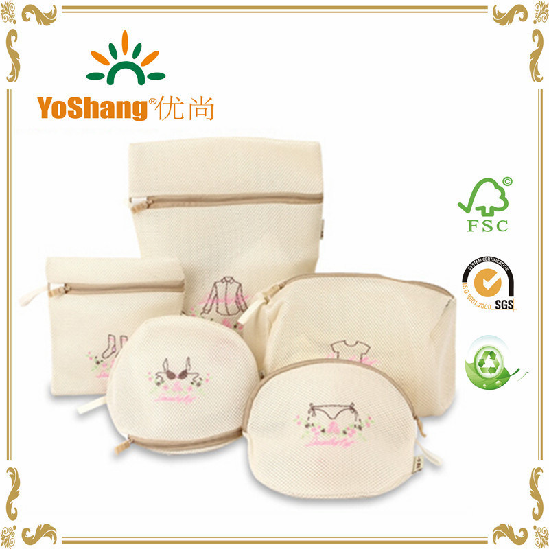 5PCS/Set High Quality Embroidery Bra Washing Bag Mesh Laundry Bag Travel Packing Bags for Lingerie Shirts Socks