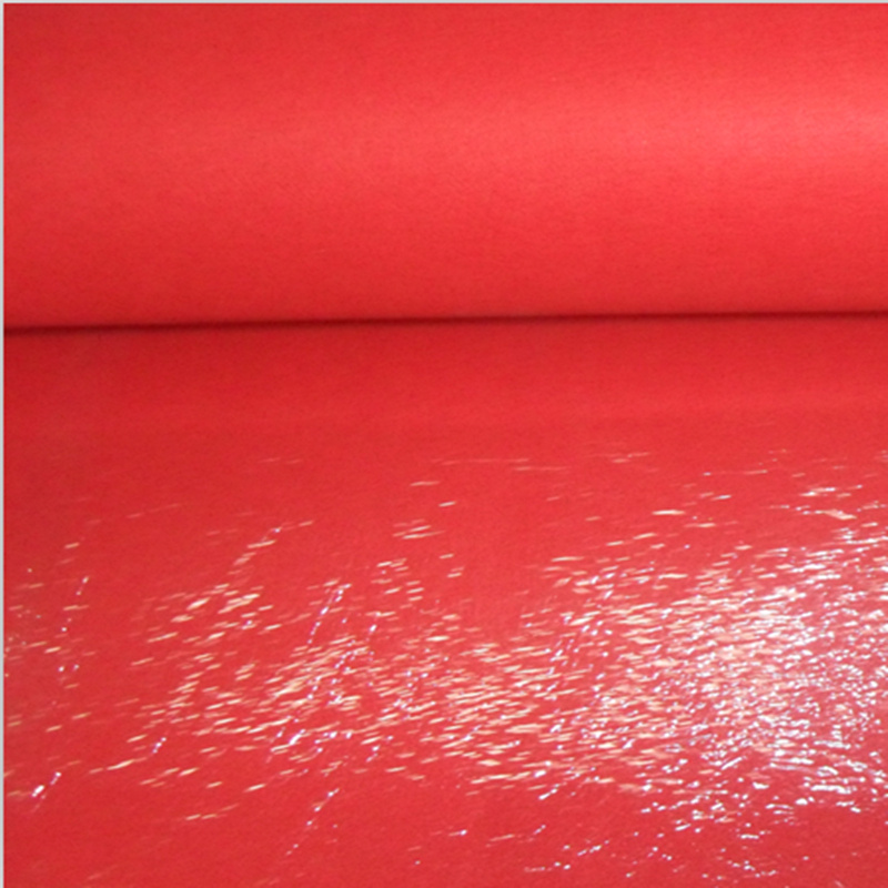 Polyester Plain Red Carpet with Film Coated