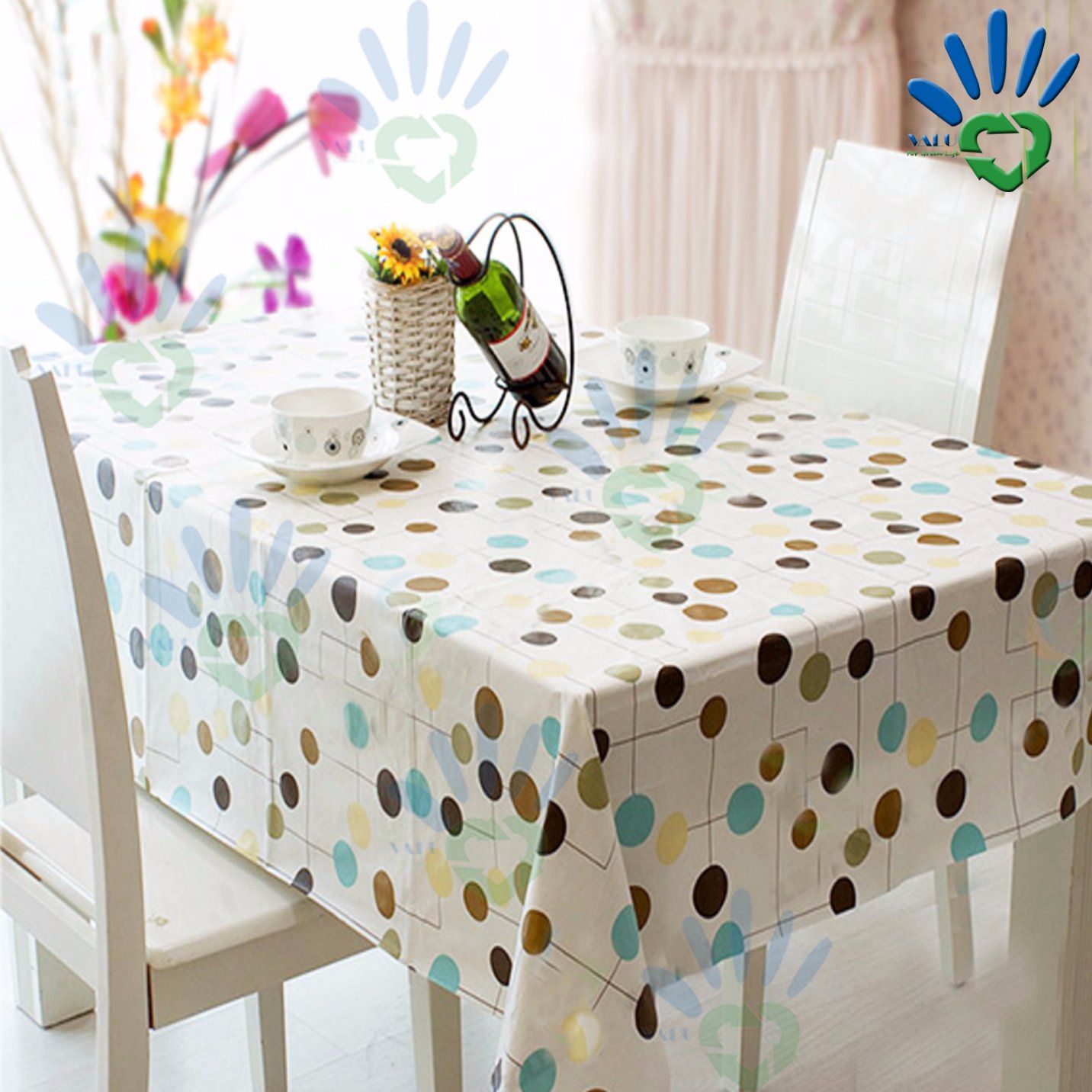 Printed Tablecloth with Nonwoven Material