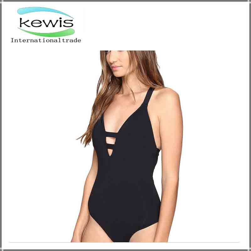 2017 Newest European Plain One Piece Swimsuit
