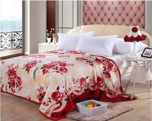 Flower Printed Super Soft Flannel Fleece Blanket