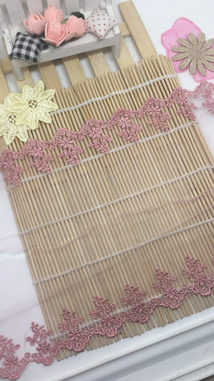 10.5cm Width Factory Stock Wholesale Embroidery Net Lace Trim Mesh Lace for Garments & Home Textiles & Curtains