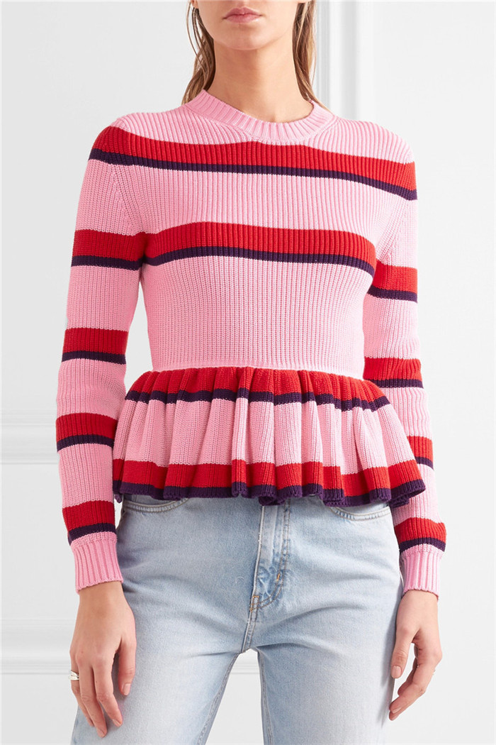 2017 New Arrived Wholesale High Quality Strip Pullover Knitting Sweater