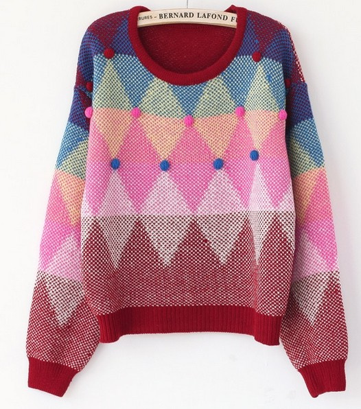 Sweater Waves Geometry Pullover (BTX926)