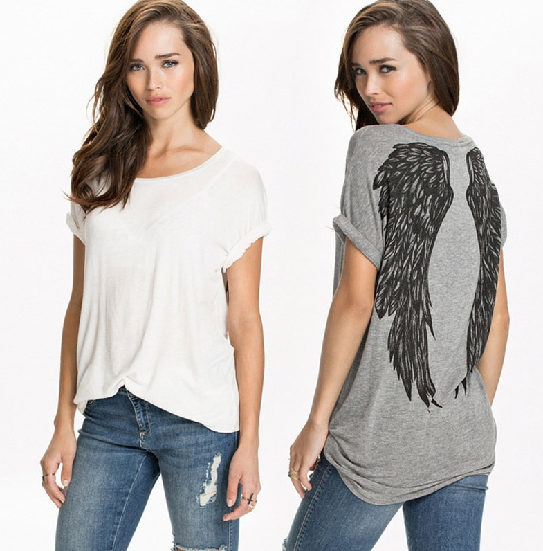 Fashion Casual Loose Cheap Custom Print Women T Shirt