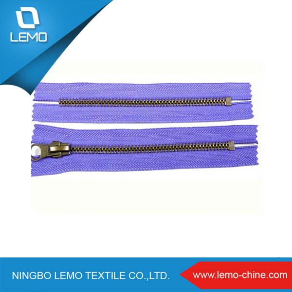 4# Plated Gold Brass Metal Zipper with Autolock Slider