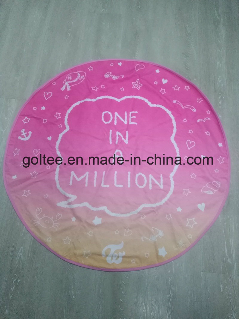 Round Microfiber Polyester Sublimated Blanket