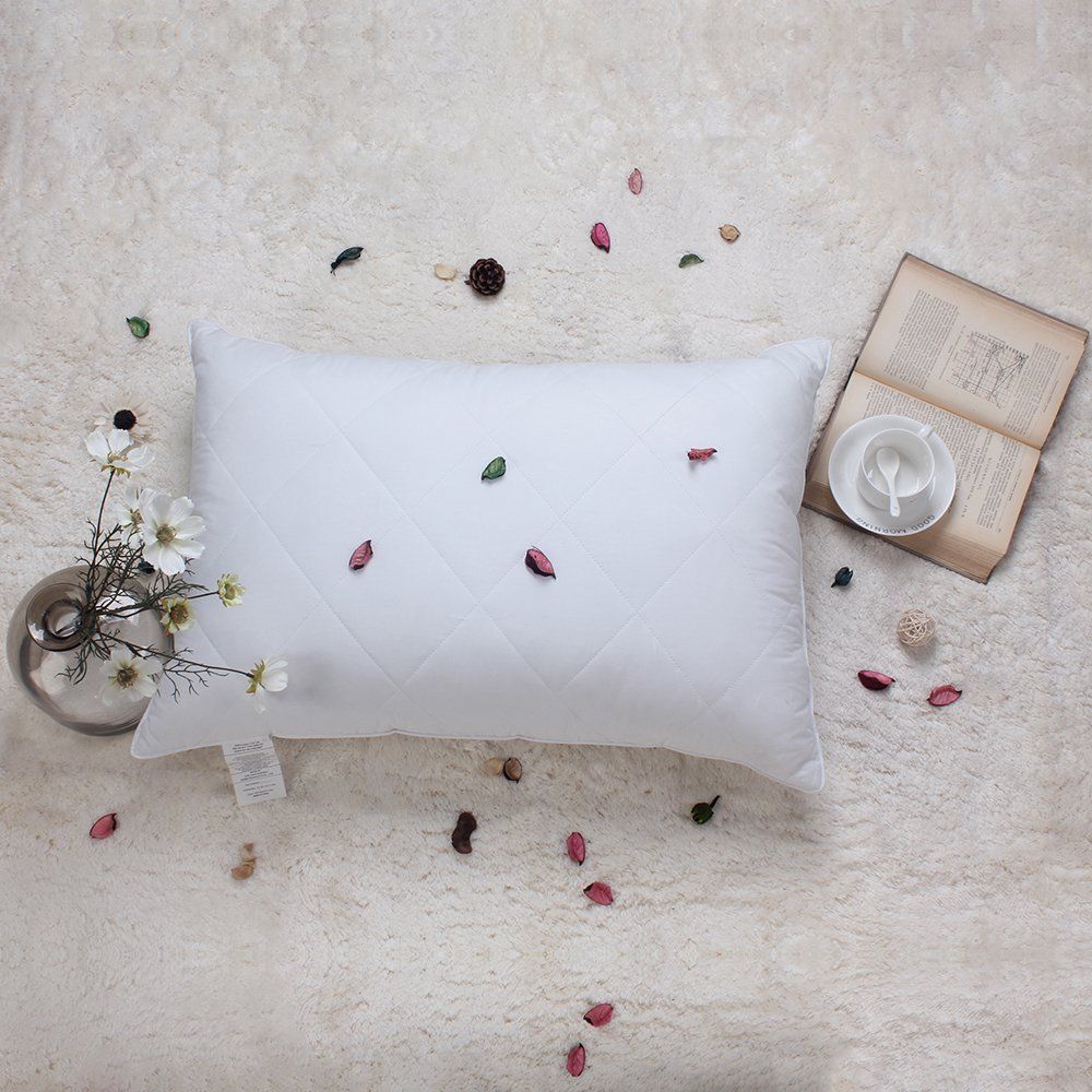 100% Cotton Downproof Fabric White Duck Feather Pillow
