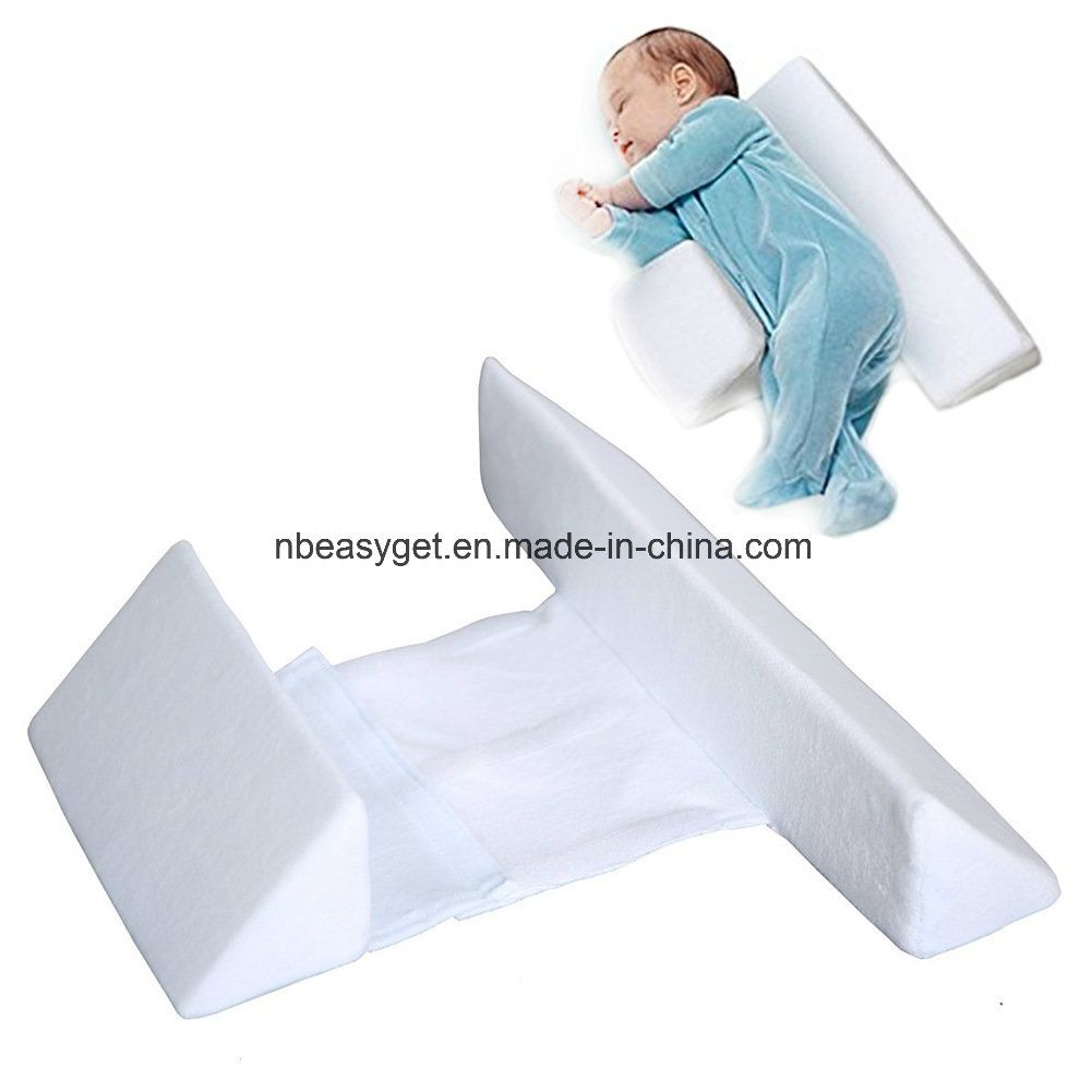 Baby Sleep Positioner with Handcrafted Cotton Removable Cover Memory Foam Pillow Esg10406