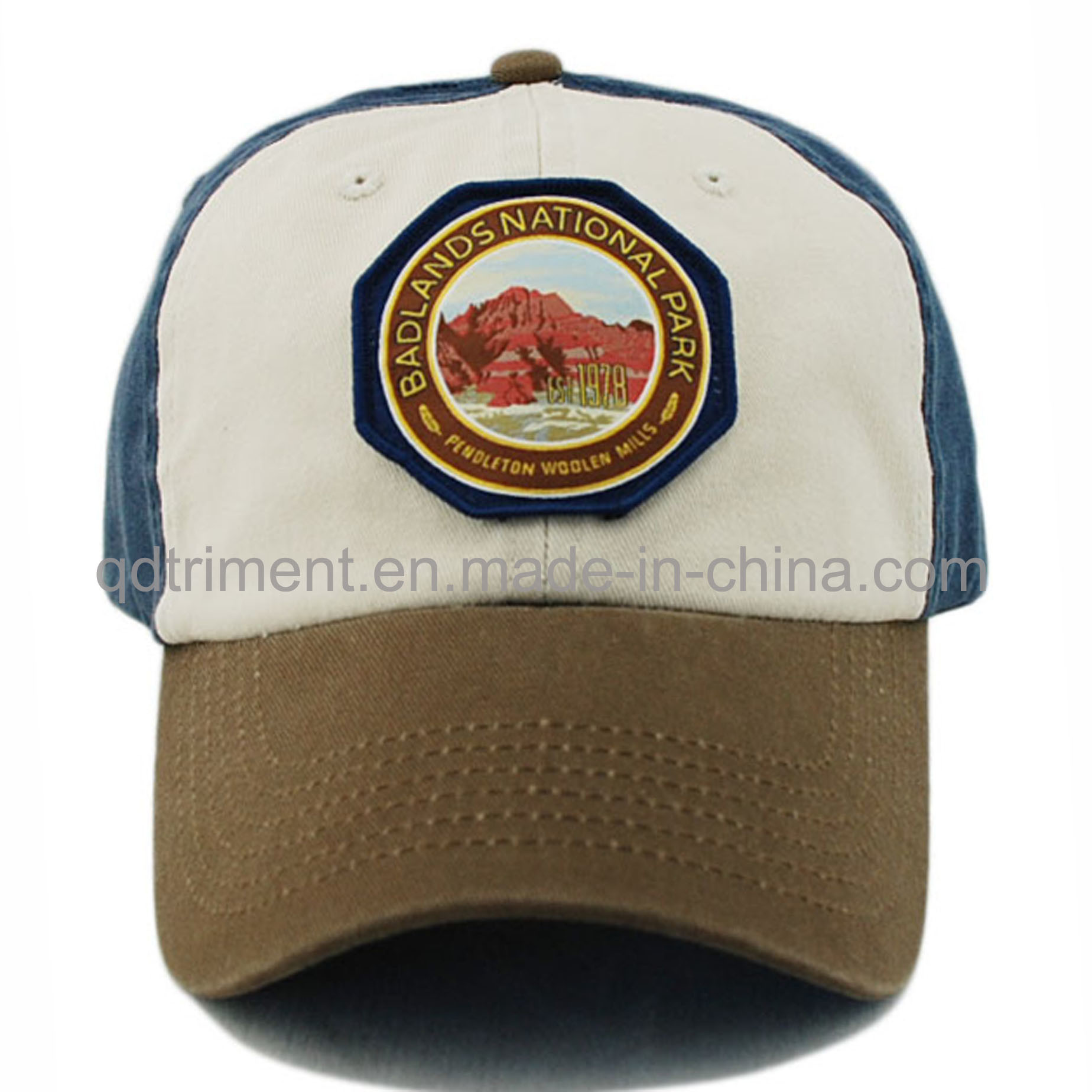 Washed Woven Patched Cotton Twill Sport Baseball Cap (TMB9239)