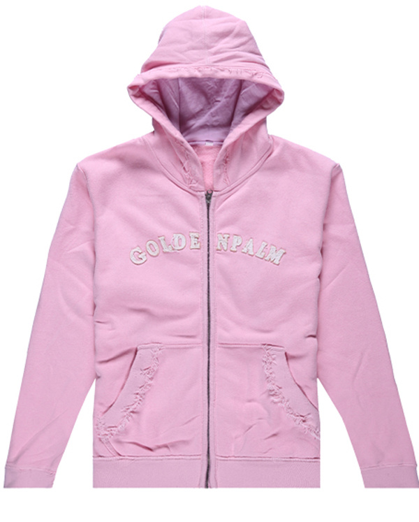 Pink Blank Full Zipper with Hood Sweatshirt (SW--258)