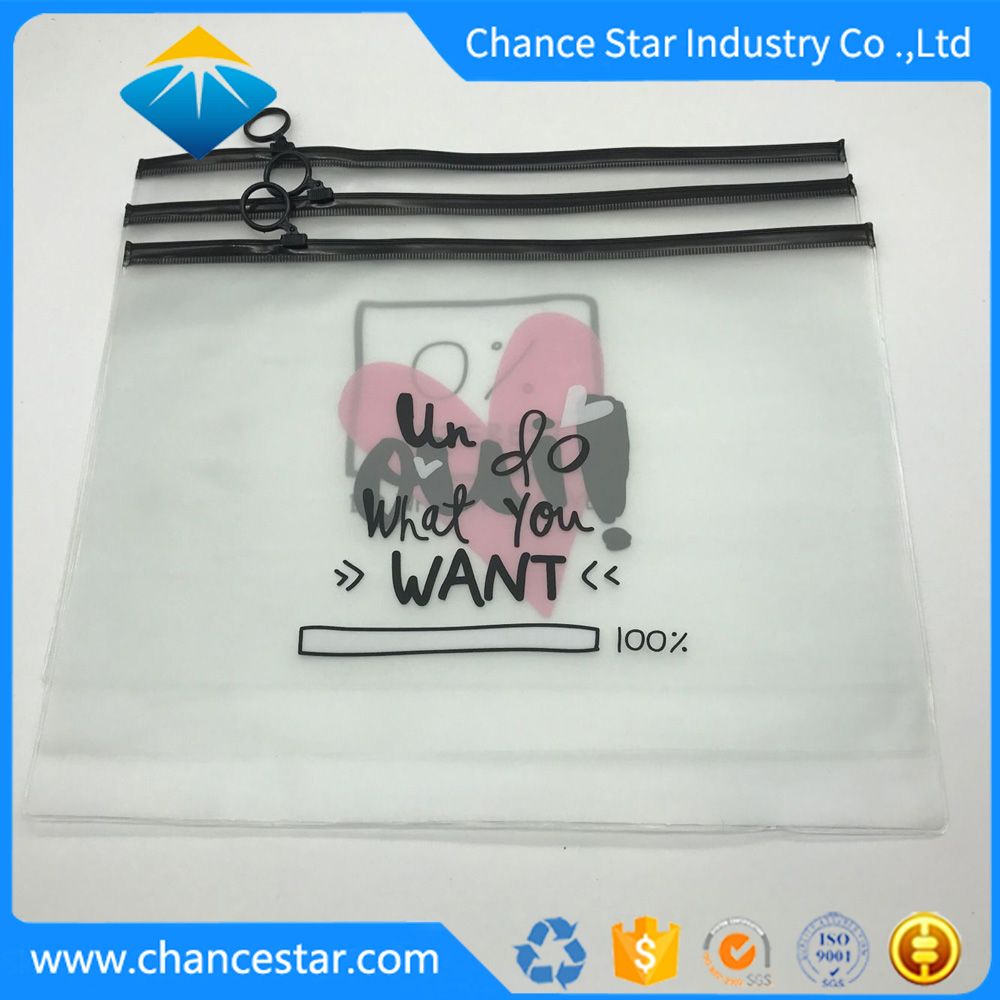 Custom Color Printing A4 PVC Zip Packaging Bag