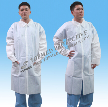 Non Woven Disposable Lab Coat Designs Lab Coats with Elastic Cuff