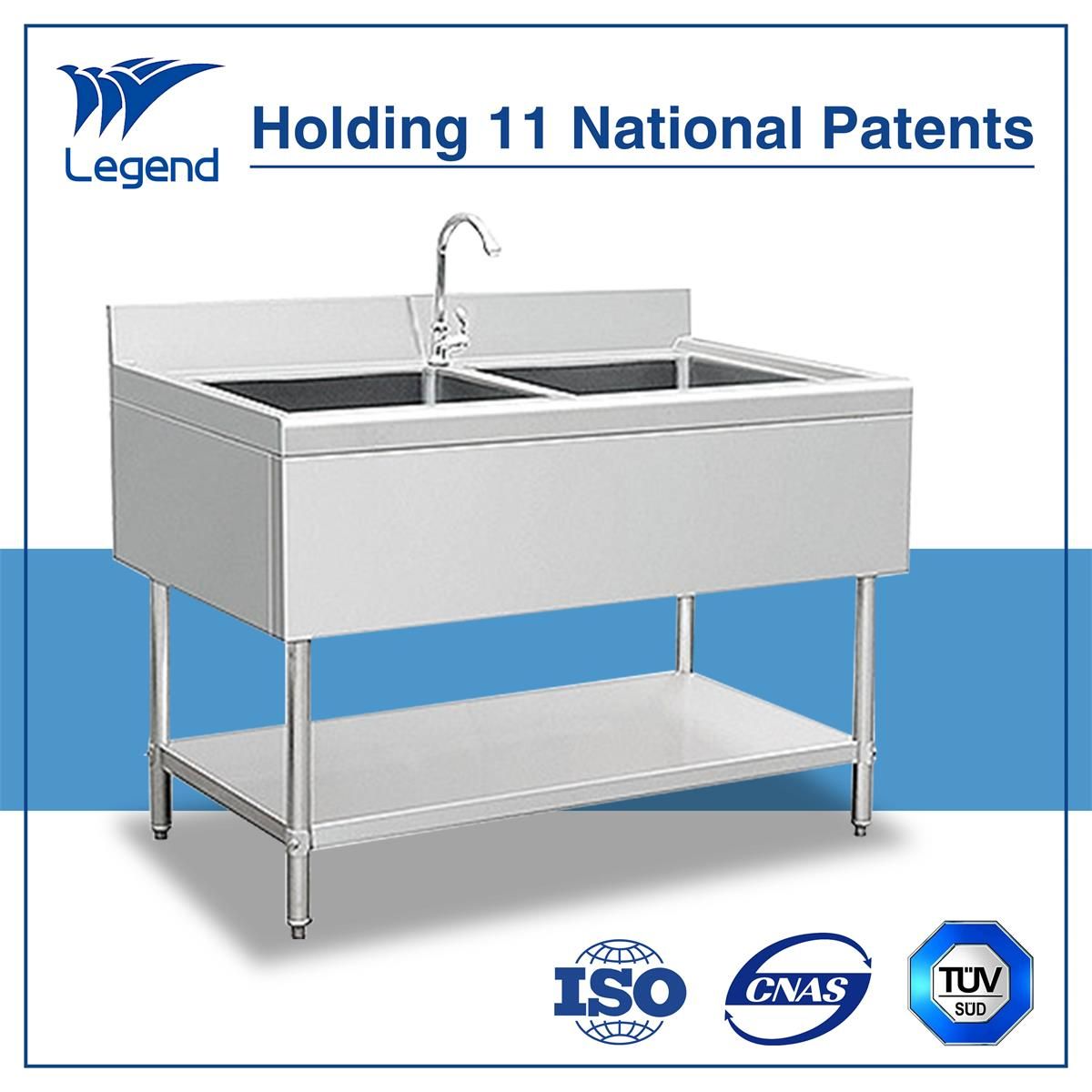 European Style Stainless Steel Double Sink with Apron Front