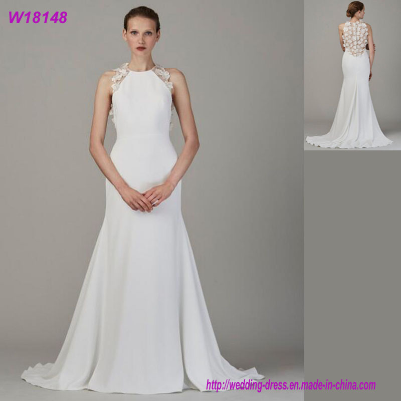 Customize High-End Real Wedding Dress Floor Length A-Line Bride Dress for Wedding