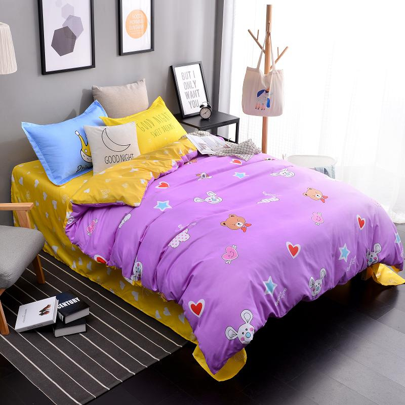 Polyester Bedding Set with Pillow Cases Bedsheet and Duvet Covers
