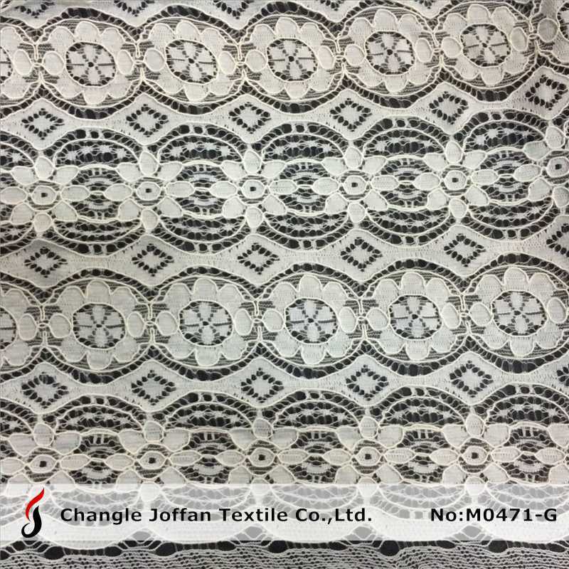 Ivory Thick Cord Scalloped Lace Fabric (M0471-G)