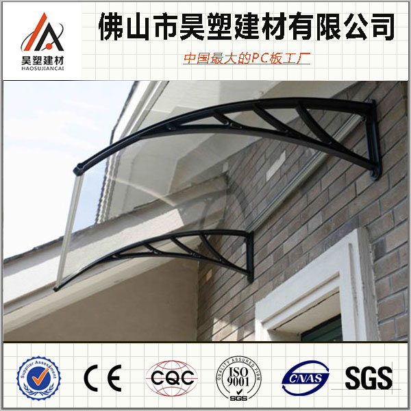 800*1000mm Polycarbonate Solid Awning Aluminum Frame Balcony Canopy Outdoor Buliding Materials