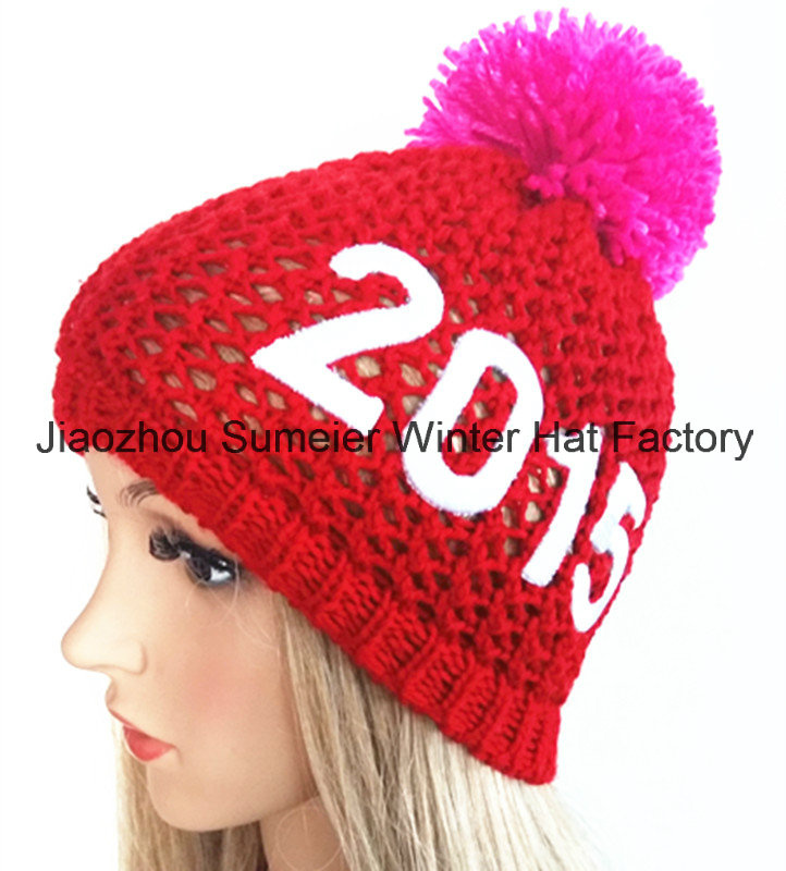 Samples Free of Charge, Pick out Empty Jacquard Striped Acrylic Beanie Caps (S-1060)