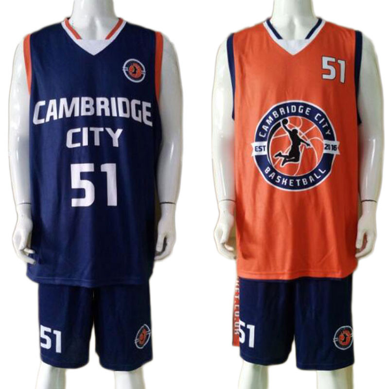 Custom Design Sublimation Reversible Basketball Uniform with Mesh Fabric