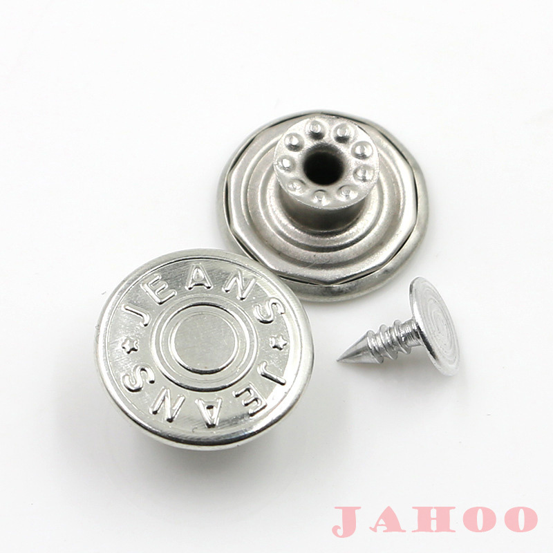 Plating Gold Metal Denim Shank Embossment Jean Button for Apparel
