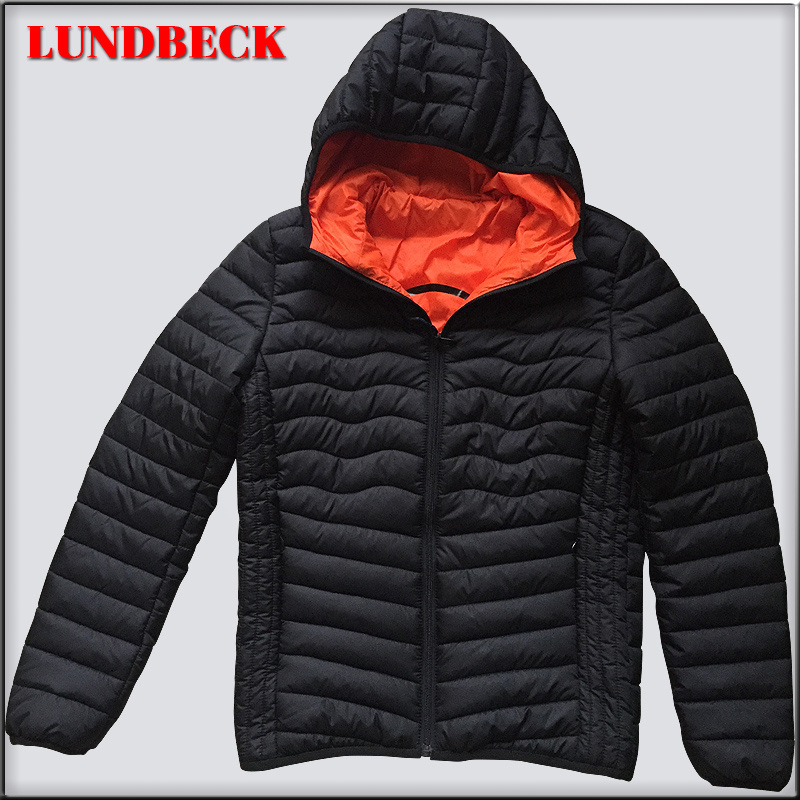 Black Men's Padding Jacket with Hood