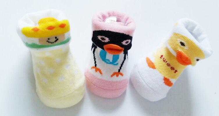 OEM Rubber Sole Anti - Slip Good Quality New Born Cartoon 3 D Baby Socks