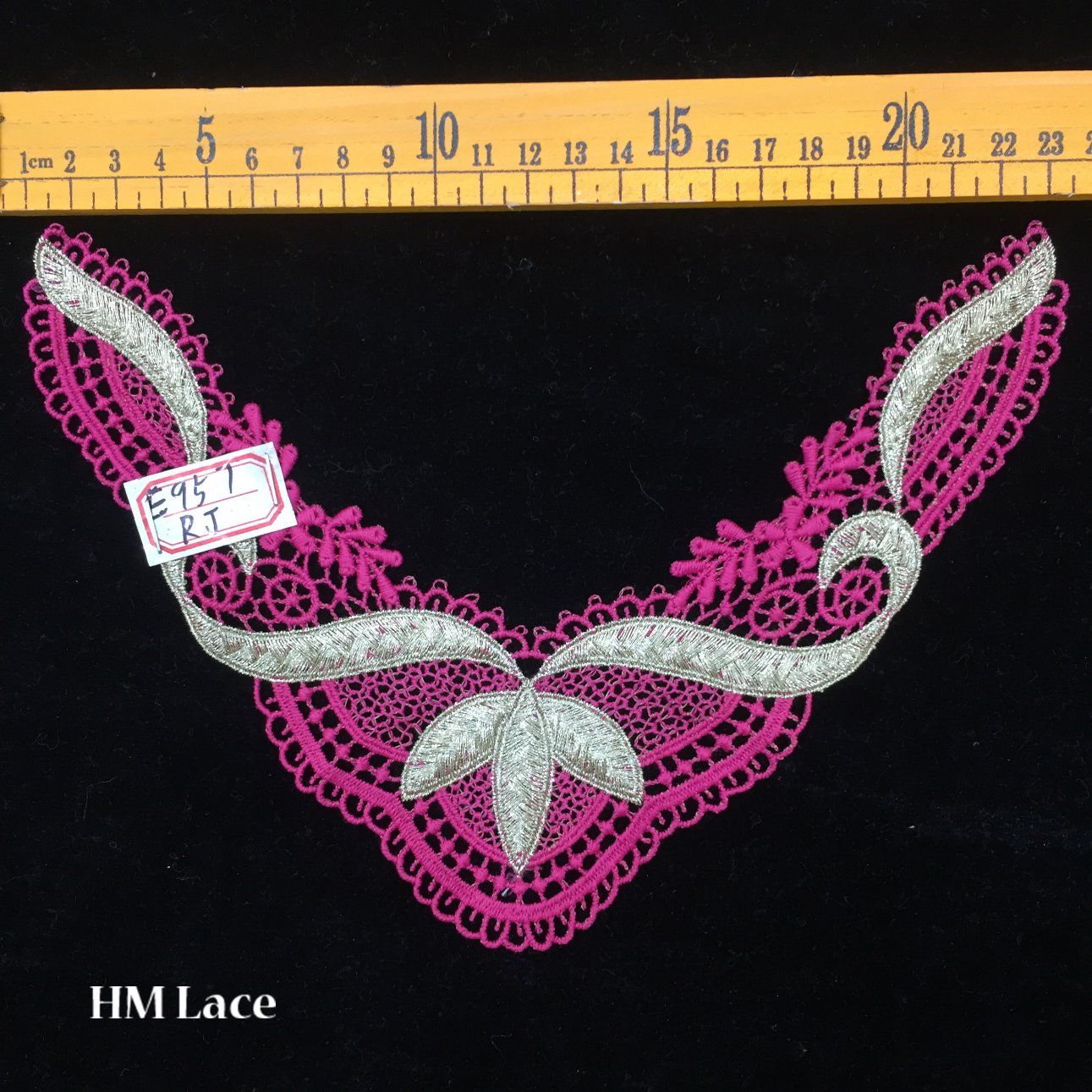 22*16cm Mesh Pink Lotus Leaf Pretty Lace Collar for Party Dress Factory Price in Guangzhou Hme957