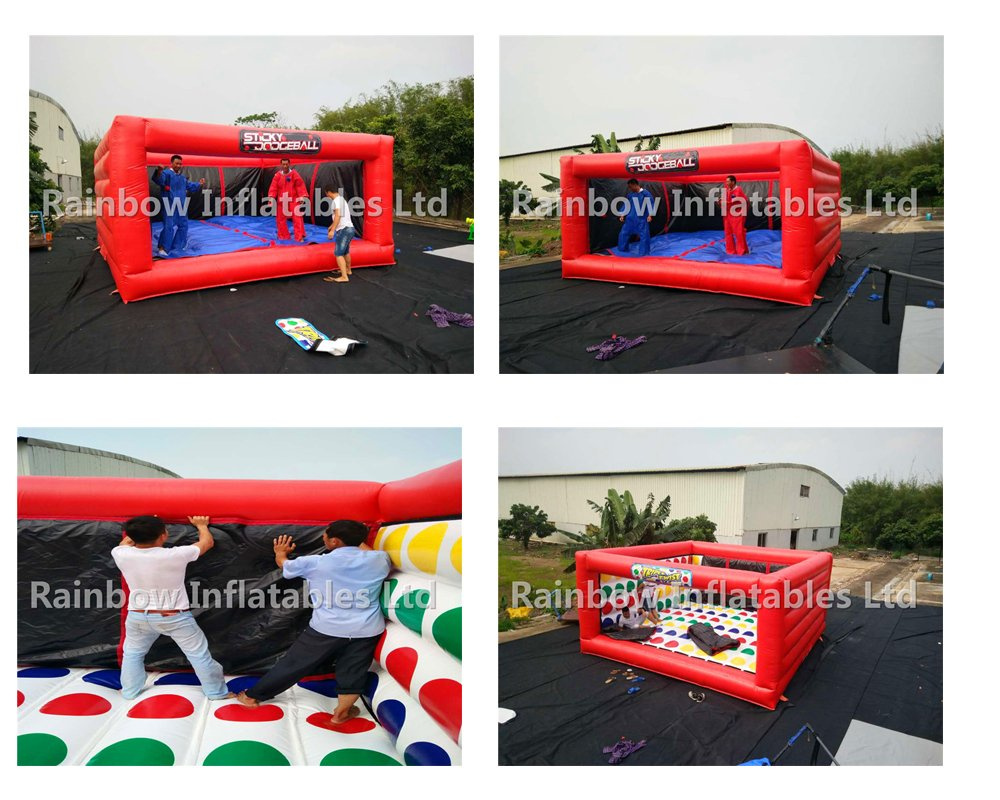 Newly Design Funny 2 in 1 Sport Game Inflatable Climbing Stick Wall/Inflatable Twister Games for Sale