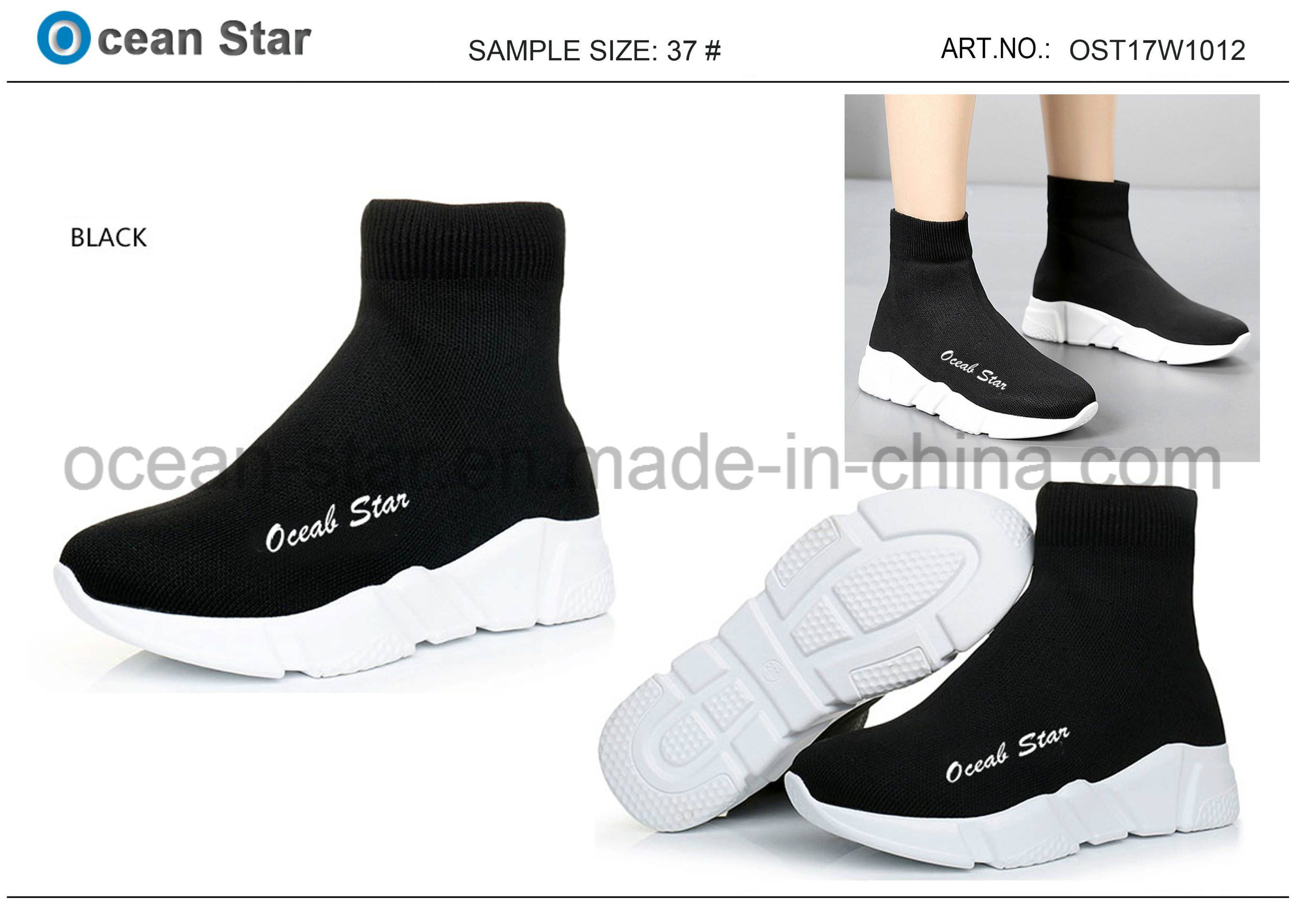 New Arrival Pairs Lady High Cut Flyknit Shoes