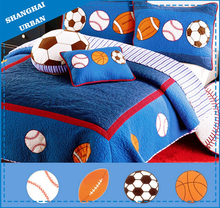4 PCS Kids Bedding Printed Cotton Bedspread